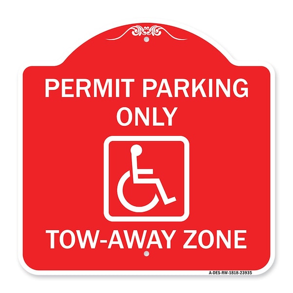Signmission Georgia ADA Handicapped Parking Accessible Permit Parking Only Tow-Away Zone with Sym, RW-1818-23935 A-DES-RW-1818-23935 - main